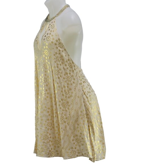 KIMCHI BLUE Women's Gold Star Halter Mini Rayon Dress Size M - Picture 4 of 10